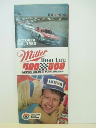 Vtg Charlotte Motor Speedway Miller High Life 400 500 Oct 