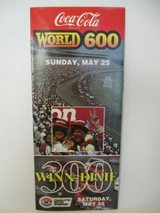 Vtg Charlotte Motor Speedway Coca Cola World 600 May 1986 Ticket Brochure Ad