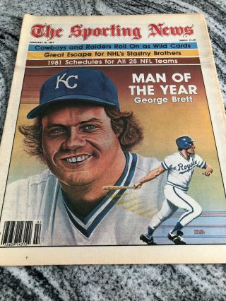 The Sporting News January 10,  1981 George Brett Man Of The Year Kc Royals
