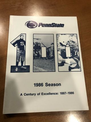 1986 Penn State Football Media Guide Program Yearbook Nittany Lions Near