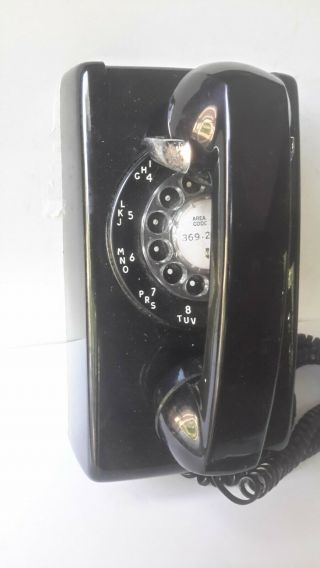 Vintage Itt Black Wall Mount Rotary Dial Telephone 1978 Northern Telecom Canada