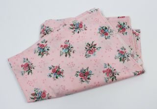 4,  Yards Vintage 1950s/50s Pink Floral Bouquet Cotton Fabric