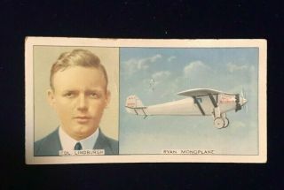 Charles Lindbergh And The " Spirit Of St.  Louis " 1930s Trade Ad Card