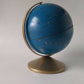 Vintage Replogle 6” Celestial Globe Tin Litho Constellations Zodiac Milky Way