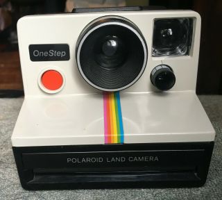 Vintage Polaroid Sx 70 One Step Land Camera With Rainbow Stripe