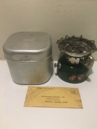 Coleman 502 Camp Stove With Carry Case Vintage 1980 Missing Handle Did Not Test