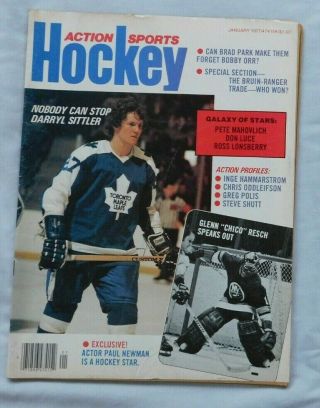 January 1977 Action Sports Hockey Darryl Sittler Toronto Maple Leafs Vg