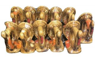 Vintage Turkey Napkin Rings - Set Of 11 Ceramic,  Thanksgiving