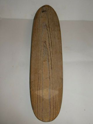 Vintage 1960s Wood Surfboard Skateboard With Metal Wheels 22.  75 " Long