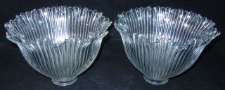 2 Antique Ribbed Dot Clear Glass Light Lamp Shade 2 " Fitter H218