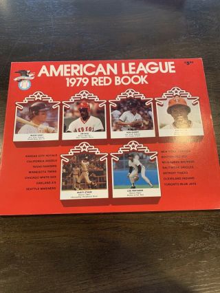 Vintage 1979 Official American League Red Book Nm