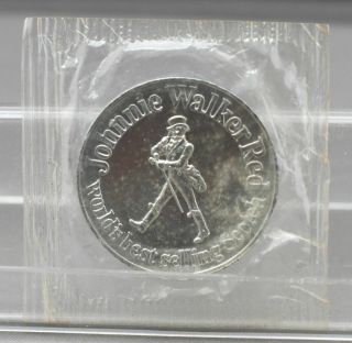 1971 Johnnie Walker Red Coin/medallion With Sf 49ers Schedule On Reverse.  Mib