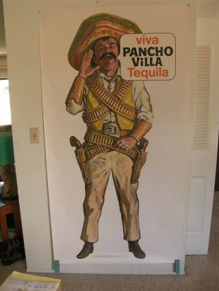 Pancho Villa Tequila 3.  5 X 6 Foot Vintage 70s Liquor Advertising Poster
