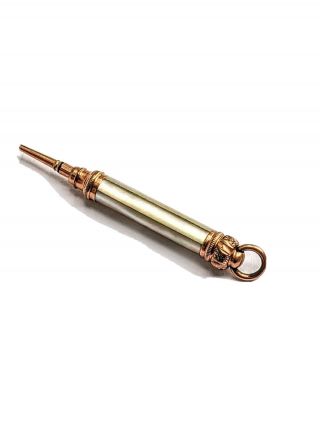 Antique Mother Of Pearl Mechanical Pencil In Rose Gold