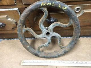Flywheel Acme Post Drill Press Blacksmith Antique Wheel Table Base 13 1/2 "