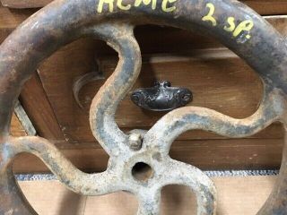 FLYWHEEL ACME Post Drill Press blacksmith antique wheel table base 13 1/2 