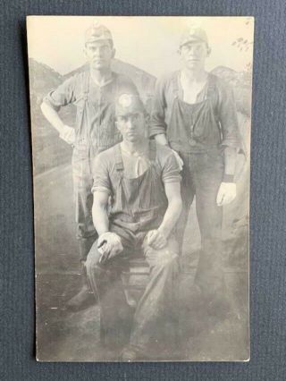 Vintage Antique 1910s RPPC Postcard Photo Miners Picher Oklahoma Joplin Missouri 2