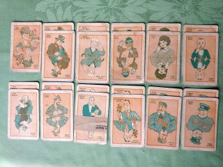 Very Early Antique Set of Old Maid Paper Playing Cards Whitman ? Ephemera 2