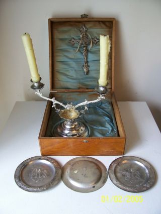 Antique Catholic Communion / Last Rites Box Set