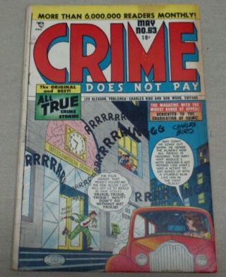 Vintage May 1948 Crime Does Not Pay 63 Comic Book