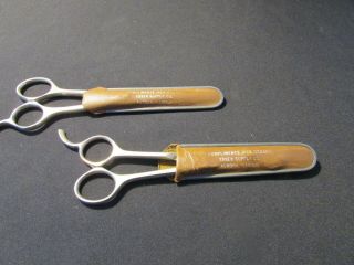 Two (2) Vintage Barber Thinning Shears - Scissors - Economy Supp Co.  Plus On Other