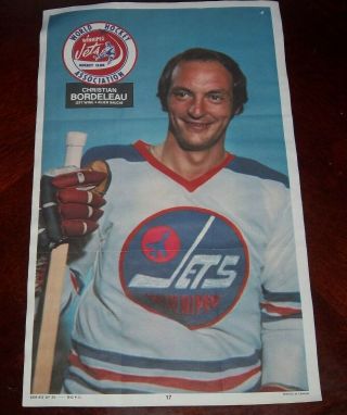 Wha 73 - 74 Opc Posters Christian Bordeleau Winnipeg Jets 17 Of 20 Set 1