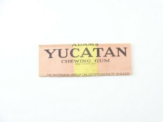 Vintage Adams Yucatan Chewing Gum Wrapper Label Unique Yellow Band
