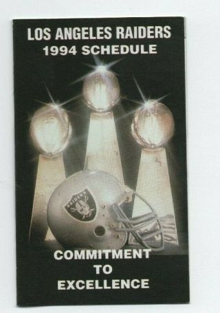 1994 Los Angeles Raiders Pocket Schedule (sked)