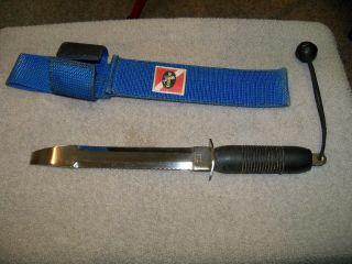 L@@k Vintage Dacor Divers Tool Knife W/ Sheath,  Straight Serrated Pry Tool