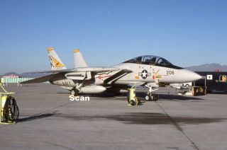 35mm Slide Military Aircraft/plane Usn F - 14a 161615 Mar 1987 P1106