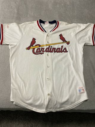 Vintage 80s Rawlings St.  Louis Cardinals Baseball Jersey Button Up Shirt Size L