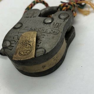Authentic Antique Lock & Key Padlock - Ca.  1800’s India - White Metal Old Tool B 3