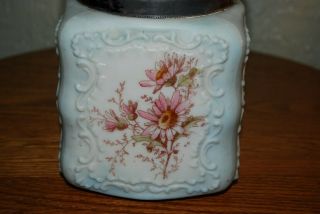 Antique C.  F.  Monroe Wavecrest Victorian Biscuit Jar,  Cracker Jar,  Opal Ware. 3