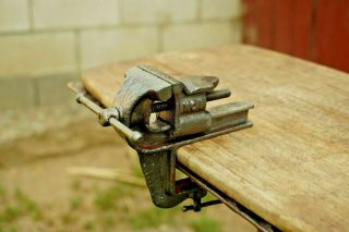 VINTAGE LITTCO No.  1 TABLE MOUNT VISE 1 - 3/4  JAWS,  CAST IRON JEWELERS HOBBY VICE 2
