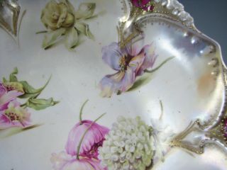 Antique RS Prussia Bowl Satin with Roses 2
