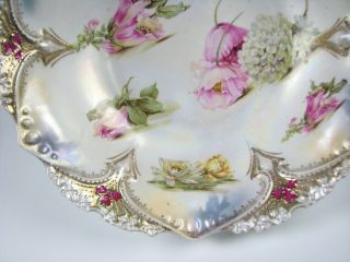 Antique RS Prussia Bowl Satin with Roses 3