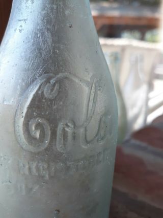 Vintage Straight Side Coca Cola Embossed Anniston,  ALA 6 1/2 OZ Trade Mark Reg 3
