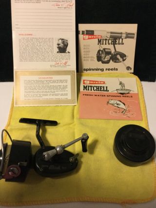 2 Vintage Garcia Mitchell 300 Reels & Manuals Extra Spools