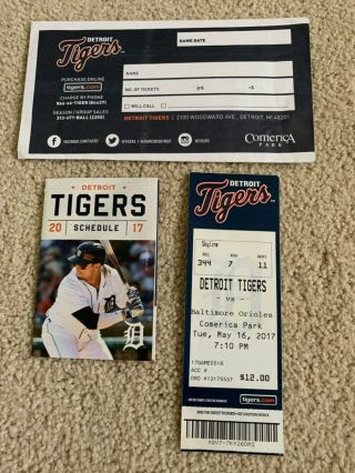 Detroit Tigers Baltimore Orioles 2017 Ticket Stub Game Schedule Victor Martinez
