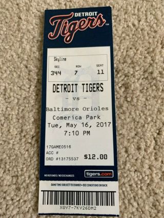Detroit Tigers Baltimore Orioles 2017 Ticket Stub Game Schedule Victor Martinez 3