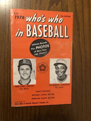 1976 Who’s Who In Baseball Joe Morgan & Fred Lynn