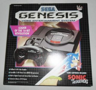 Vintage 1991 Sega Genesis 16 Bit Sonic The Hedgehog Edition,  Empty Box Only