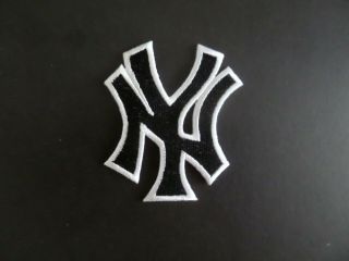 York Yankees " White & Black Embroidered Iron On Patches 2 - 3/4 X 3