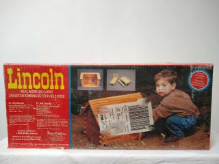 Vintage Lincoln Logs Real Wood Log Cabin - Easy To Assemble - Open Box