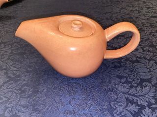 Vintage Russel Wright American Modern Teapot In Coral Pink Steubenville