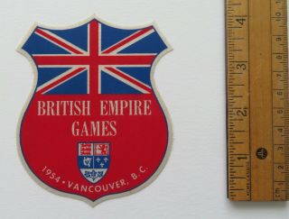 K42 Textured Label Vancouver 1954 British Empire Games With Canada Shield