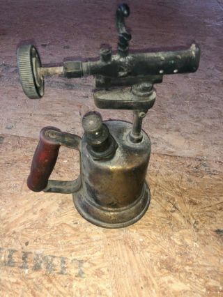Antique Brass Otto Bernz Welding Soldering Iron Gas Blow Torch Coil Handle