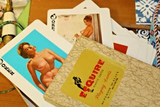 Vintage Esquire Nude Pin Up Girls Large Playing Cards Full Deck Naked Jokers C3
