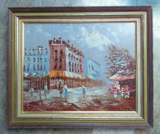 Vintage Oil Paintings Paris France Famous Artist P.  G.  Tiele Cityscape Art