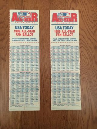 Mlb Baseball All Star Game Ballots 1989 (2)
